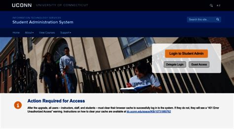 Returning students ability clear my password whenever necessary. . Student administration system uconn